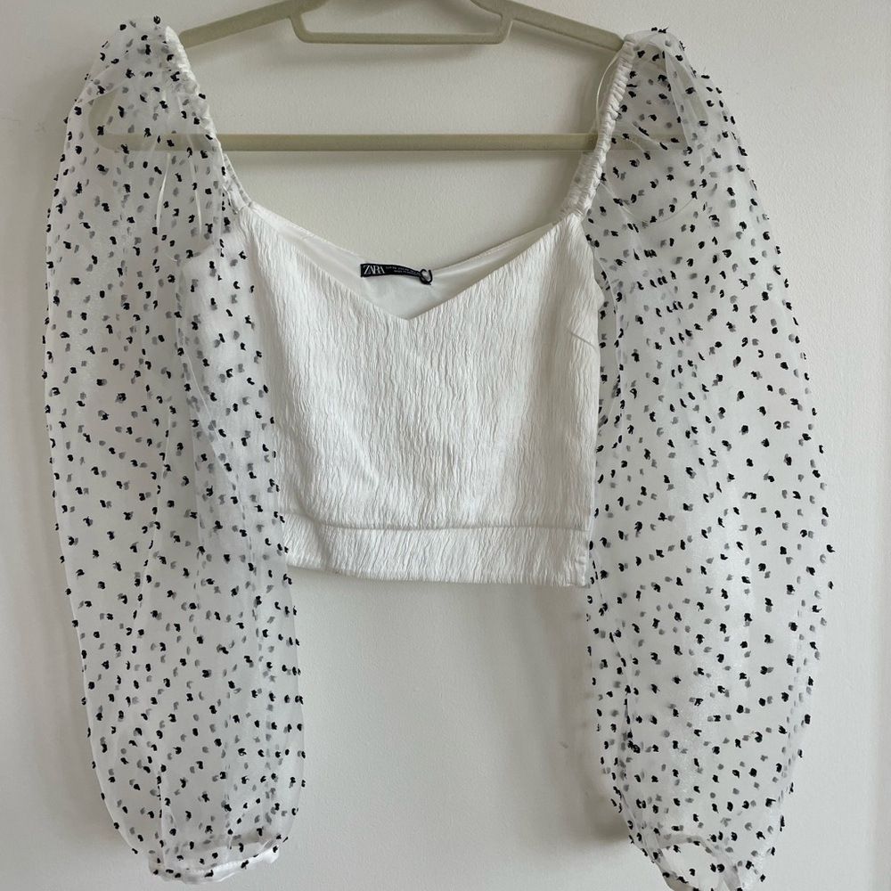 White Sheer Long Sleeve Top